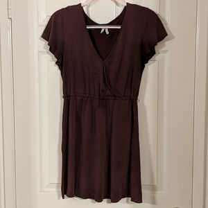 Purple cross front dress